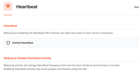 使用wp Rocket减少wordpress中的heartbeat Api活动