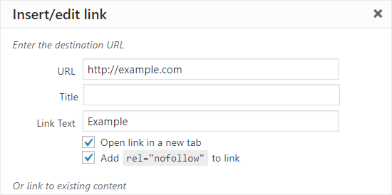 Add Nofollow Attribute To A Link