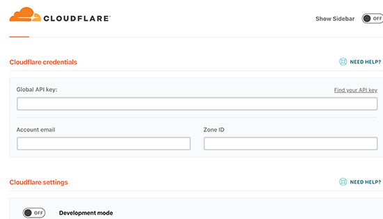 Cfsettings