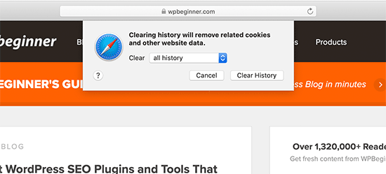 Clearalldata Safari