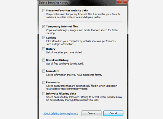Clearcache Ie