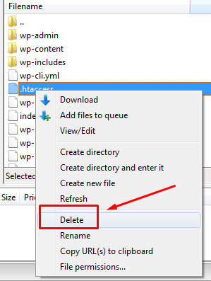 Htaccess Delete