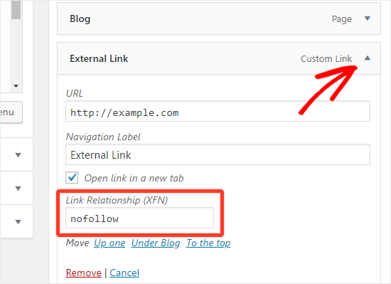 Link Relationship Xfn Option