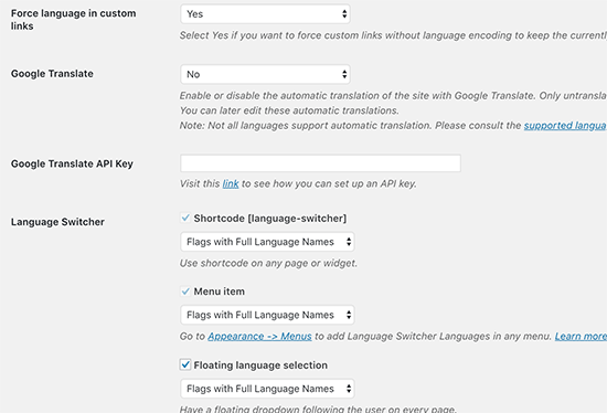 Translatepress Settings2