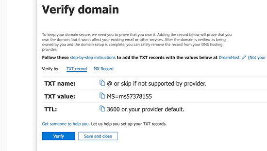 Verifydomain