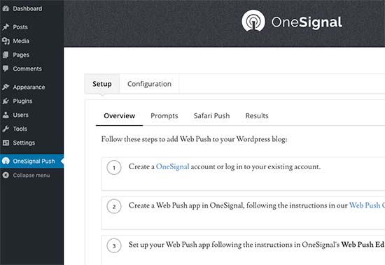 使用onesignal在wordpress中设置web推送通知