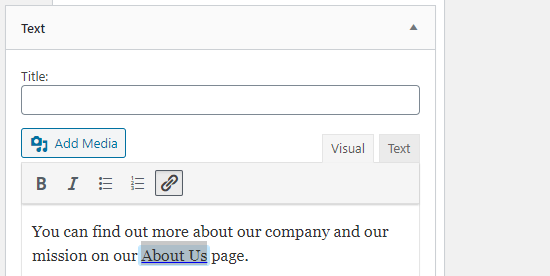 Add Link In Widget