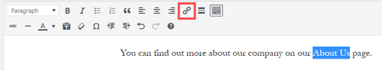 Classic Editor Create Link