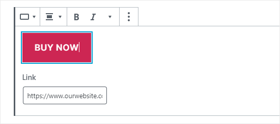 Editing Button WordPress Block Editor
