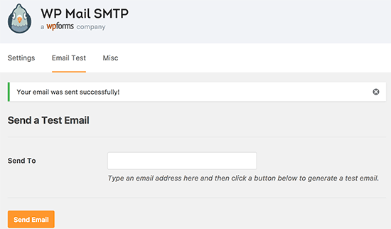 测试您的wp Mail Smtp设置