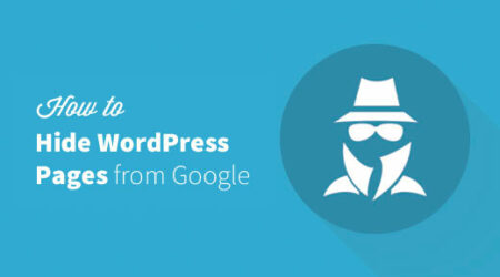 如何从google隐藏wordpress页面