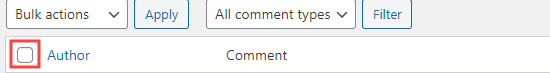 手动删除wordpress中所有待处理的注释