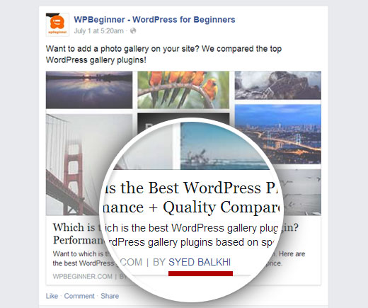 如何在wordpress中添加facebook作者标签