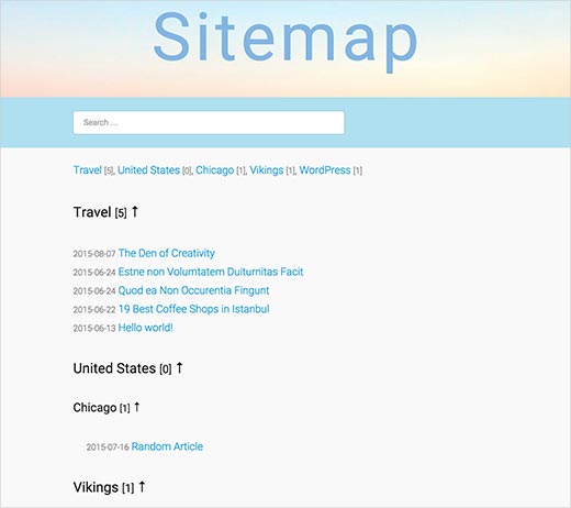 如何在wordpress中添加html Sitemap页面