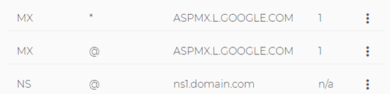使用domain.com更改mx记录