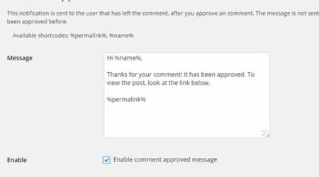 如何在wordpress中批准用户的评论时通知用户