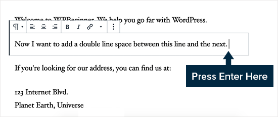 如何在wordpress中添加单行双行间距