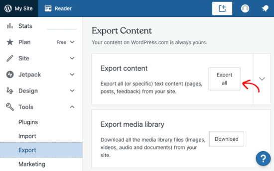 保存您的wordpress.com博客文章