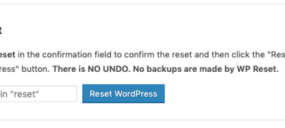 通过wp Reset单击一个按钮从而有机会重做您的网站